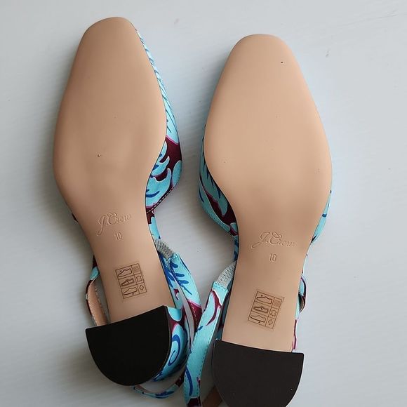 J. Crew Blue and Burgundy Sling Back Heels - Picture 9 of 10